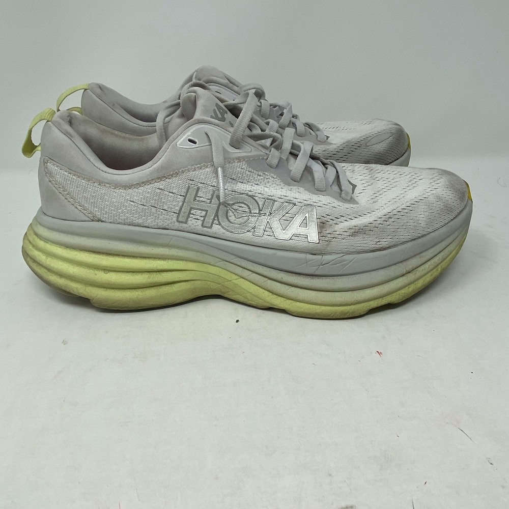 Hoka Bondi 8 Womens 8.5 Running Shoes Nimbus Cloud Luminary Green 1127952 NCLG